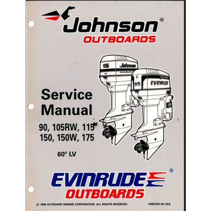 Johnson 90 105RW 115 150 150W 175 60° LV Service Manual 1996 507268 PDF