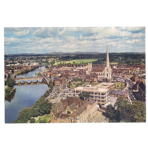 WORCESTER from Cathedral tower. unused postcard J. Arthur Dixon WORCS.7071 =