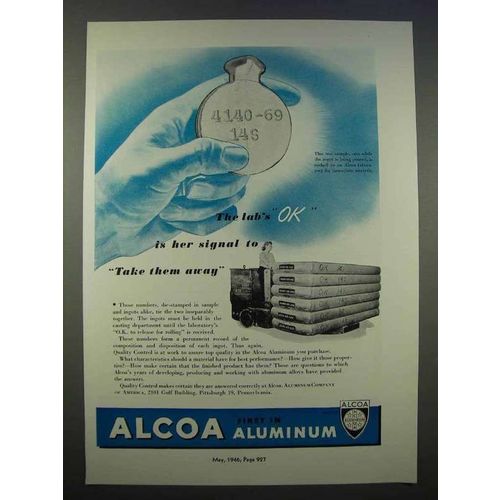 1946 Alcoa Aluminum Ad - Her Signal to Take Them Away