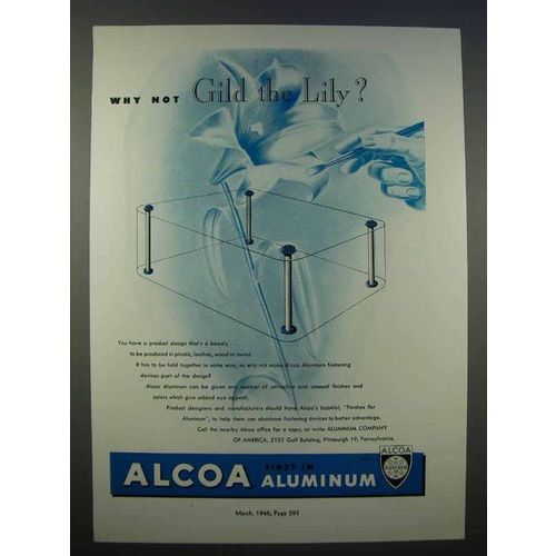 1946 Alcoa Aluminum Ad - Why Not Gild the Lily?