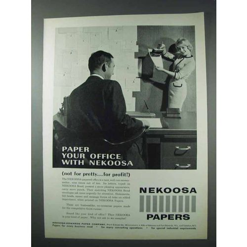 1963 Nekoosa Bond Paper Ad - Paper Your Office