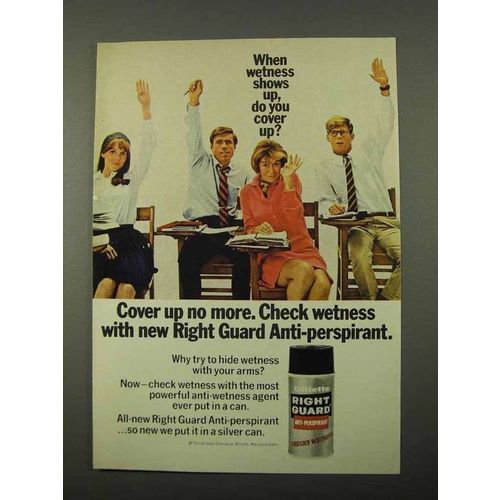 1969 Gillette Right Guard Anti-Perspirant Ad - Cover Up