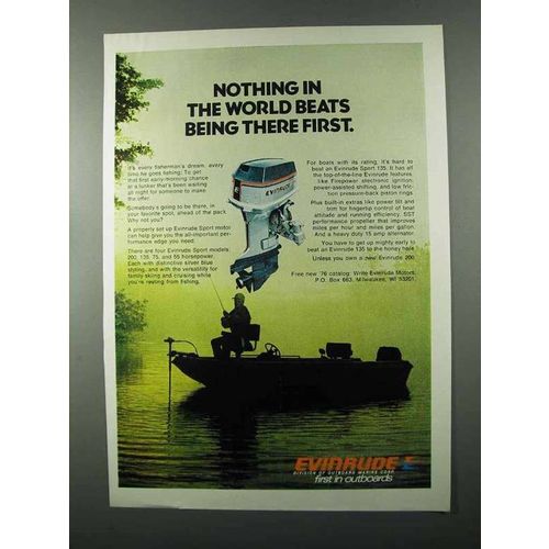 1975 Evinrude Sport 135 Outboard Motor Ad - First