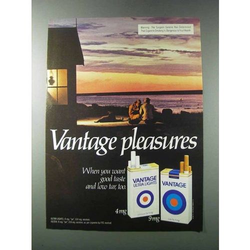 1981 Vantage Cigarettes Ad - Pleasures