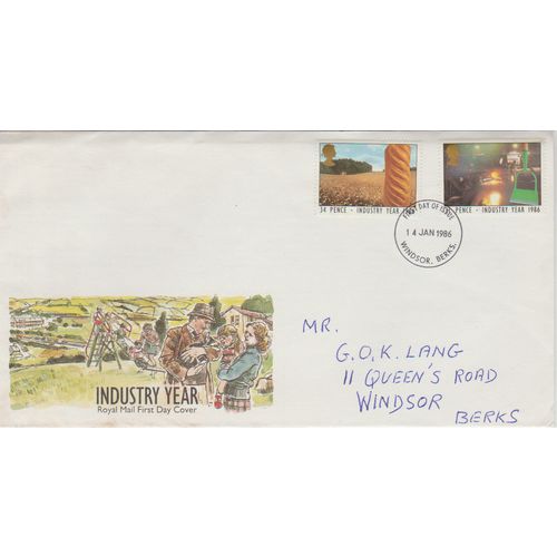 GB 1986 Industry Year set GPO FDC Windsor pm see others