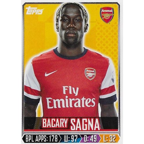 Topps Premier League 2014 Stickers: No.10 - Sagna