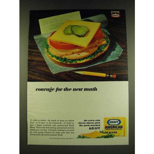 1966 Kraft American Slices Ad - Courage for the new math