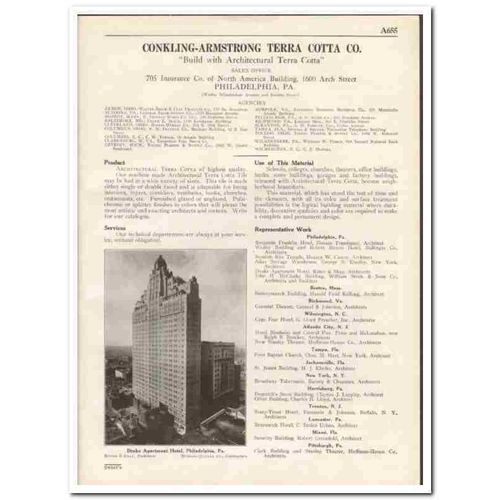 CONKLING-ARMSTRONG TERRA COTTA COMPANY 1931 tile wall vintage catalog