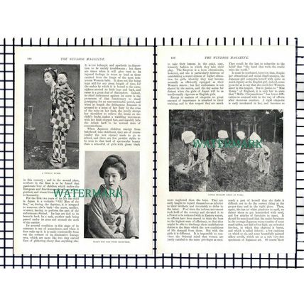 (7419) Japan Childhood Japanese Children ~ c.1901 6-Side Article