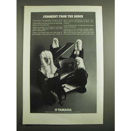 1972 Yamaha Pianos Advertisement - Judgment from the bench