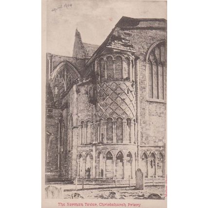 The Norman Tower Christchurch Priory Antique Postcard