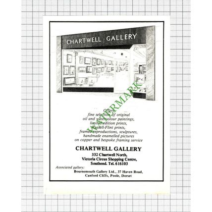 Chartwell Gallery Southend Essex Advert - 1983 Cutting