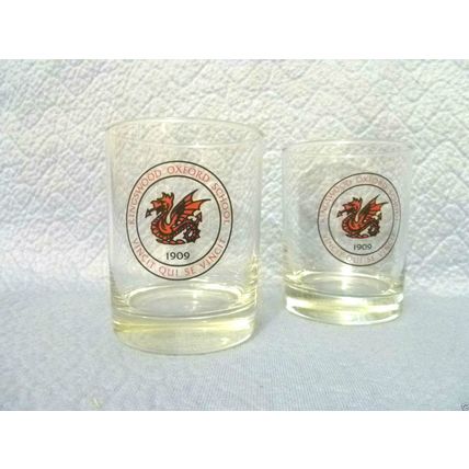 PAIR KINGSWOOD OXFORD SCHOOL HARTFORD CONNECTICUT DOUBLE OLD FASHIONED GLASSES