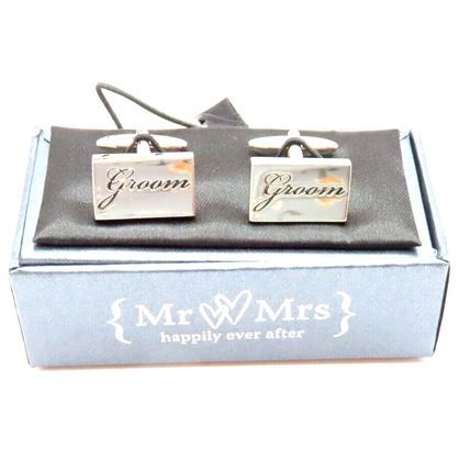 Groom Cufflinks Metal Boxed Gift Wedding Marriage Groom