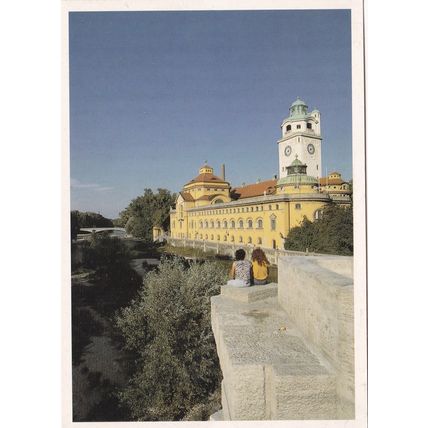 Munchen Von Mullers Volksbad Germany Postcard used creased