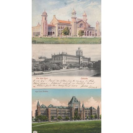 Bombay Calcutta Lamore Law Courts India 3x Old Postcard s