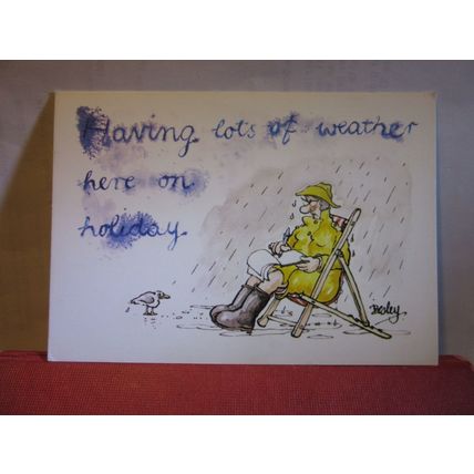 HOLIDAY WEATHER, RAIN humour.. ..unused postcard by J.Arthur Dixon PHU/24347 #