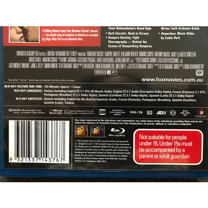 Abraham Lincoln - Vampire Hunter (Blu-ray, 2012)