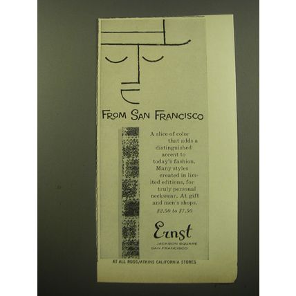 1959 Ernst Neckwear Advertisement - From San Francisco