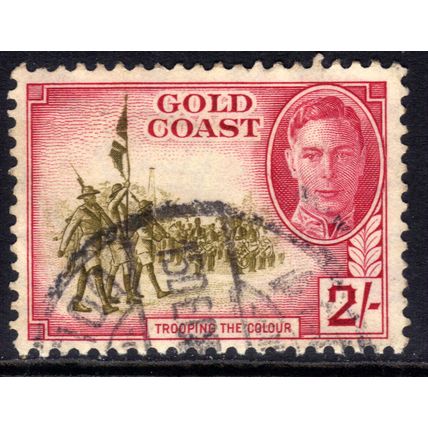 Gold Coast 1948 KGV1 2/-d Green & Magenta Used SG 144 ( A372 )