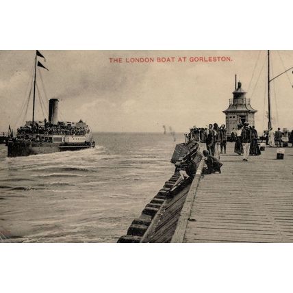 The London Boat Ship at Gorleston Norfolk Antique RPC Postcard