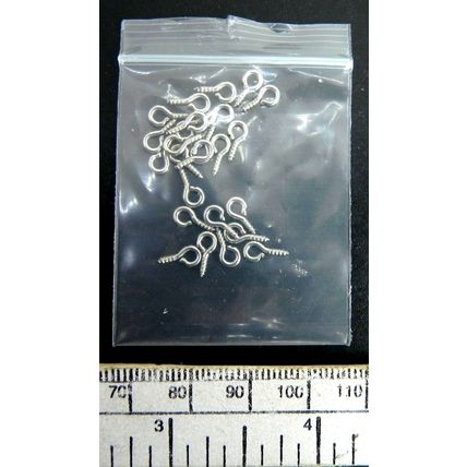 Oeil à vis 8mm d'argent brillant – paquet de 25