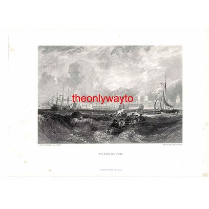 Portsmouth, Hampshire, JMW Turner, Book Illustration (Print), c1880