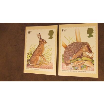 1977 GB PHQ Postcard FDc covers set - British Nature / Wildlife PHQ25 - Luton fr