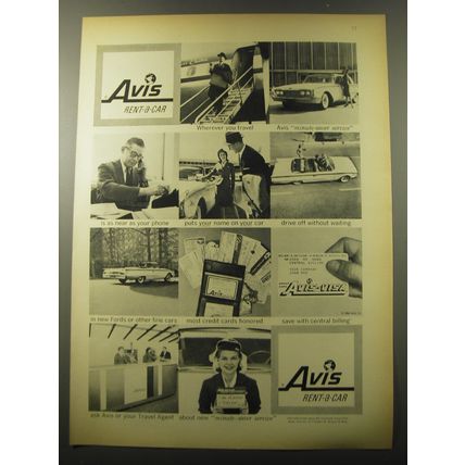 1960 Avis Rent-a-Car Ad - Wherever you travel Avis minute-saver service