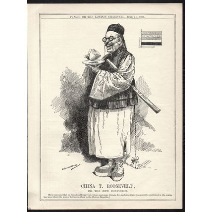 CHINA T. ROOSEVELT; OR, THE NEW CONFUCIUS 1913 Leonard Raven-Hill PUNCH CARTOON