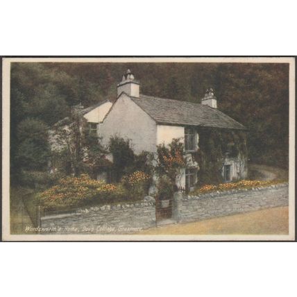 Wordsworth's Home, Dove Cottage, Grasmere, 1926 - GP Abraham Postcard
