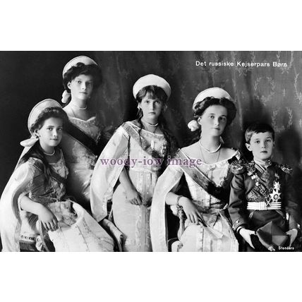 rs1707 - The Five Children of the Czar & Czarina of Russia - print 6x4