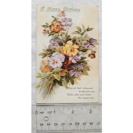 vintage postcard - A Happy Birthday - May All That's Pleasant....