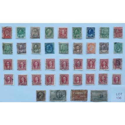 CANADA STAMPS - VARIOUS DENOMINATIONS. LOT 136. (see description)