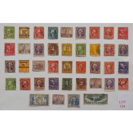 UNITED STATES STAMPS - VARIOUS DENOMINATIONS. LOT 124. (see description)