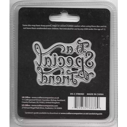 Crafter's Companion. Die'Sire. To A Special Friend Die Set. Die Cutting Crafts