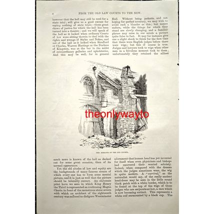 Remains Of Old Law Courts, London, Book Illustration (Print), 1884