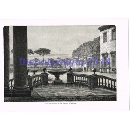 Under the Portico of the Academy of France, Rome, Italy, Book Illustration (Prin