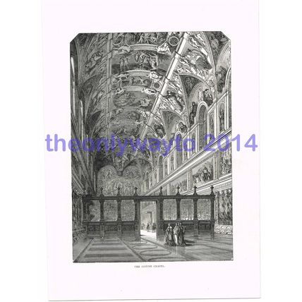Sistine Chapel, Rome, Italy, Book Illustration (Print), c1891