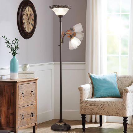 Floor Lamps for Living Room, 70" Floor Lamp Standing Torchiere Lamp with Etched