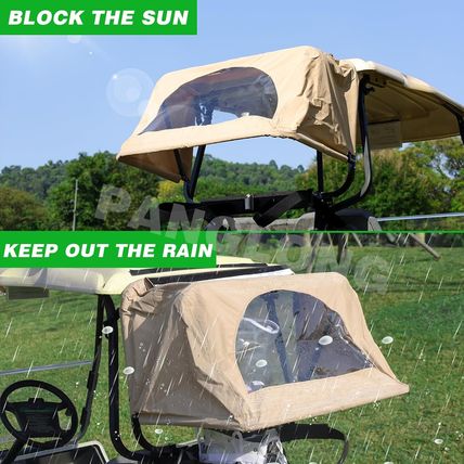 Universal Golf Cart Rear Bag Rain Cover with Bracket Kit (Beige), Suitable for C