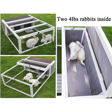 Tortoise House Habitat Wooden, Chicken Coop with Run Rabbit Hutch Small Animal H