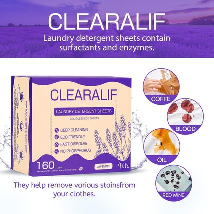 Laundry Detergent Sheets (160 Sheets), Lavender,Up to 320 Loads - Great for Trav