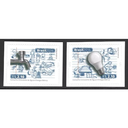 BRAZIL 2016: CONSCIOUS CONSUMPTION OF WATER & ELECTRICITY - 2.10Rs MNH (G18)