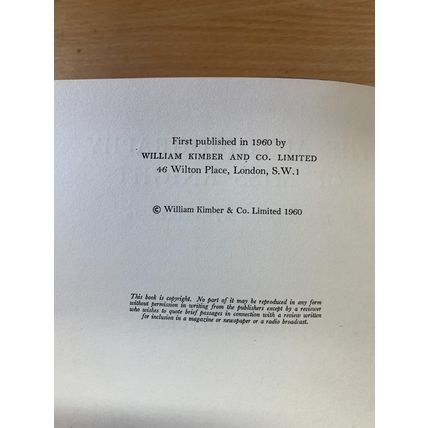 1960 1ST EDITION "THE AUTOBIOGRAPHY OF MISS KNIGHT" HARDBACK BOOK (P4)