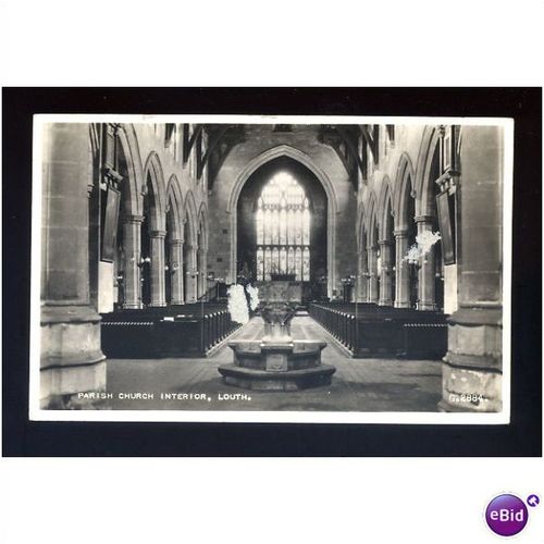 Lincolnshire LOUTH Church Interior Postcard by Valentine (G.2884)