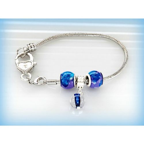 Silver Tone Bracelet Love Heart Lobster Clasp European Bead Craft Jewellery 2212