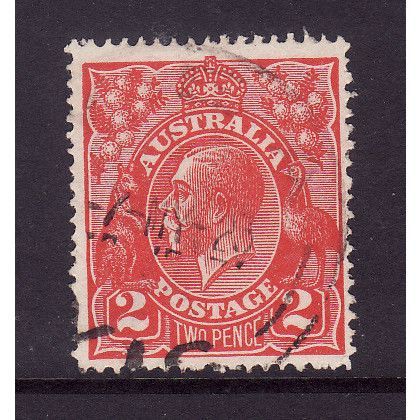 AUSTRALIA 1922 SG 63 2d BRIGHT ROSE SCARLET FINE USED#2