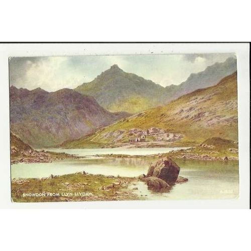 A1802 Wales SNOWDON from Llyn Llydaw Valentine "Art Colour" Postcard
