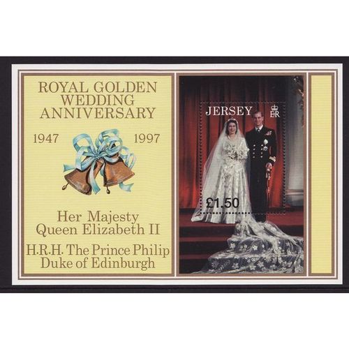 1997 Jersey, Golden Wedding, NH Mint Miniature Sheet, SG ms842